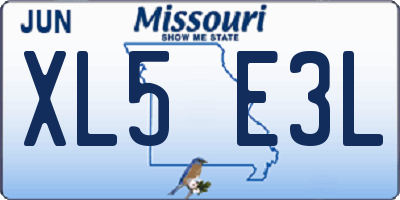 MO license plate XL5E3L