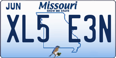 MO license plate XL5E3N