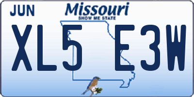 MO license plate XL5E3W