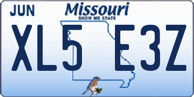 MO license plate XL5E3Z