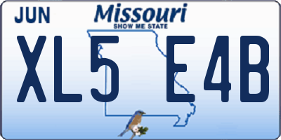 MO license plate XL5E4B