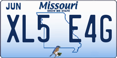 MO license plate XL5E4G