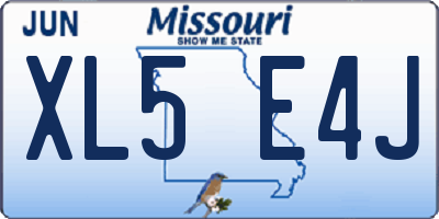 MO license plate XL5E4J