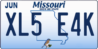 MO license plate XL5E4K