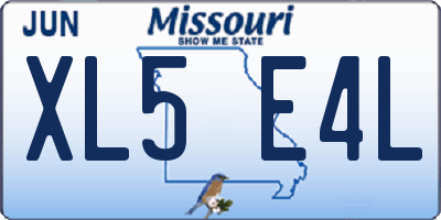 MO license plate XL5E4L