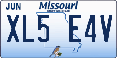 MO license plate XL5E4V