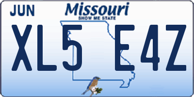 MO license plate XL5E4Z