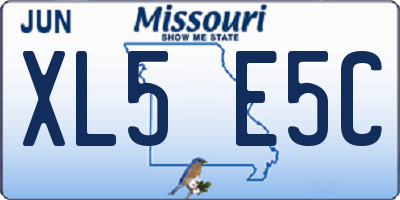 MO license plate XL5E5C