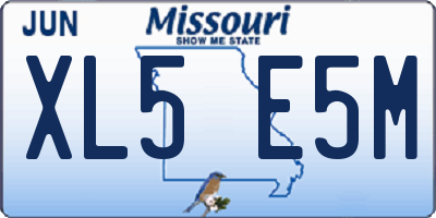 MO license plate XL5E5M