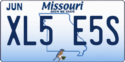 MO license plate XL5E5S