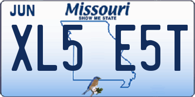 MO license plate XL5E5T