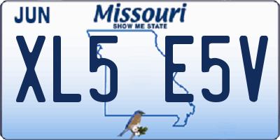 MO license plate XL5E5V