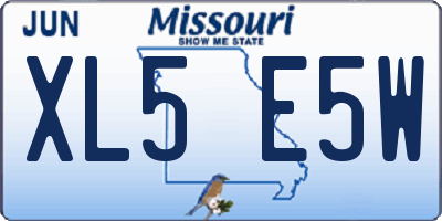 MO license plate XL5E5W