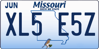 MO license plate XL5E5Z