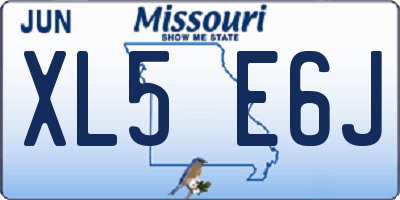 MO license plate XL5E6J