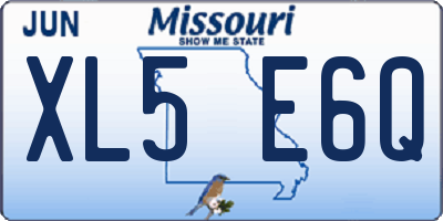 MO license plate XL5E6Q