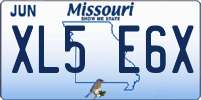 MO license plate XL5E6X