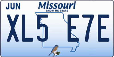 MO license plate XL5E7E