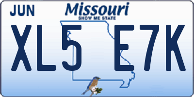 MO license plate XL5E7K