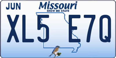 MO license plate XL5E7Q