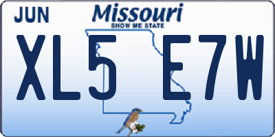 MO license plate XL5E7W