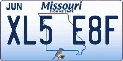 MO license plate XL5E8F