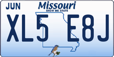 MO license plate XL5E8J