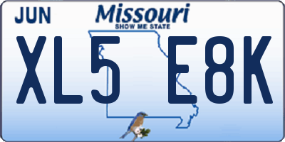 MO license plate XL5E8K