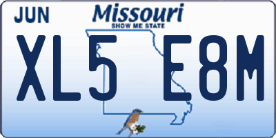 MO license plate XL5E8M