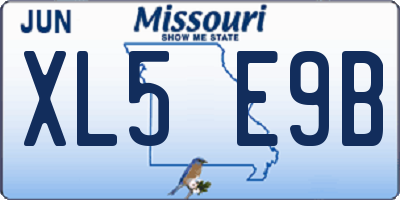 MO license plate XL5E9B