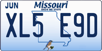 MO license plate XL5E9D