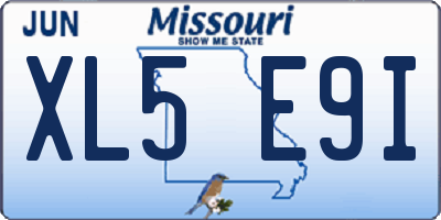 MO license plate XL5E9I