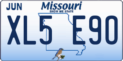 MO license plate XL5E9O