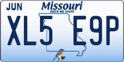 MO license plate XL5E9P