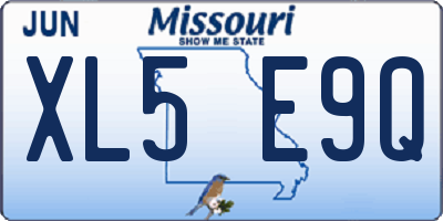 MO license plate XL5E9Q