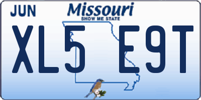 MO license plate XL5E9T