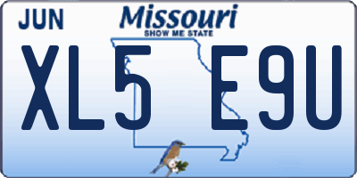 MO license plate XL5E9U