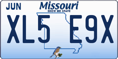 MO license plate XL5E9X