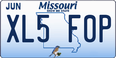 MO license plate XL5F0P