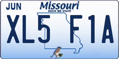 MO license plate XL5F1A