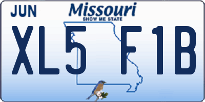 MO license plate XL5F1B