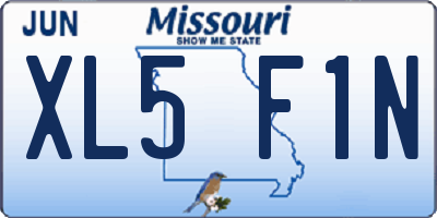 MO license plate XL5F1N