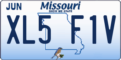 MO license plate XL5F1V
