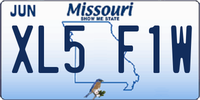 MO license plate XL5F1W