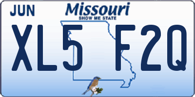 MO license plate XL5F2Q