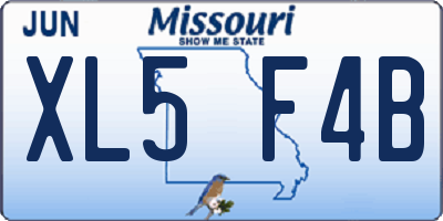 MO license plate XL5F4B