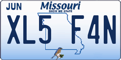 MO license plate XL5F4N