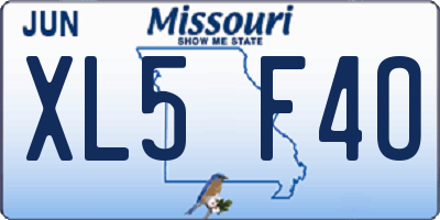 MO license plate XL5F4O