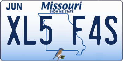 MO license plate XL5F4S