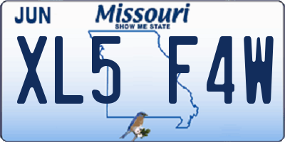 MO license plate XL5F4W